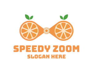 Zoom - Orange Fruit Binoculars logo design