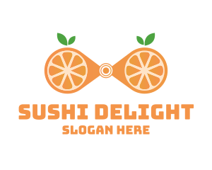 Orange Fruit Binoculars logo design