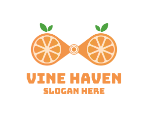 Orange Fruit Binoculars logo design