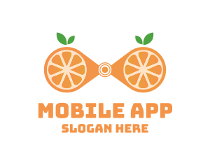 Juice Bar - Orange Fruit Binoculars logo design