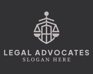 Gray Shield Legal Scale logo design