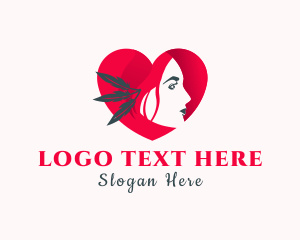 Gradient - Heart Lady Salon logo design