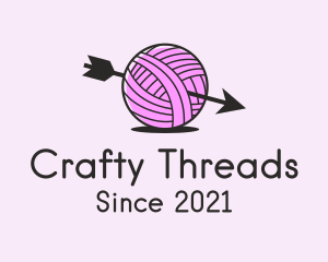 Arrow Yarn Ball  logo design