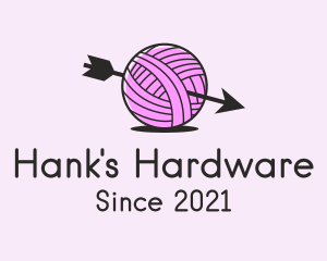 Hank - Arrow Yarn Ball logo design