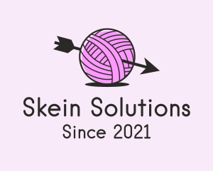 Skein - Arrow Yarn Ball logo design