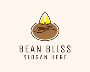 Sailboat Coffee Bean logo design