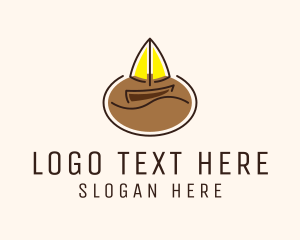 Simplistic - Sailboat Coffee Bean logo design