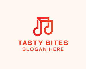 Playlist - Geometric Musical Note logo design