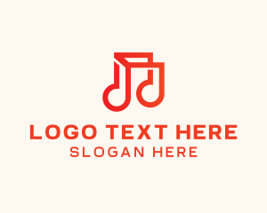 Music Streaming - Geometric Musical Note logo design