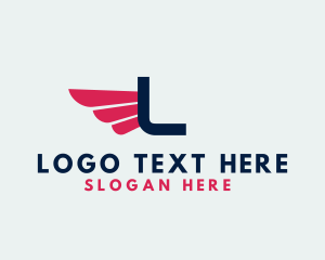 Letter - Logistics Delivery Wings logo design