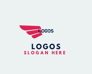 Letter - Logistics Delivery Wings logo design