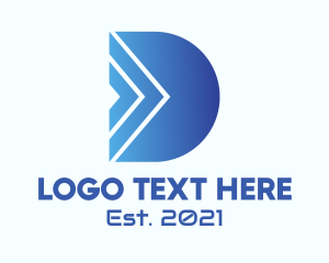 Typography - Forward Letter D logo design