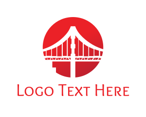 San Francisco - Red Sun Bridge logo design