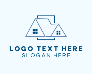 Village - Blue Attic Roof logo design