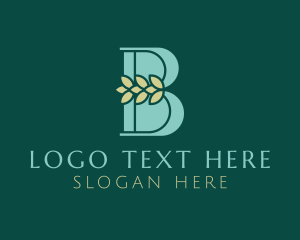 Vegan - Natural Plant Letter B logo design