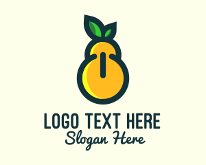 Ponkan - Pear Fruit Power Button logo design