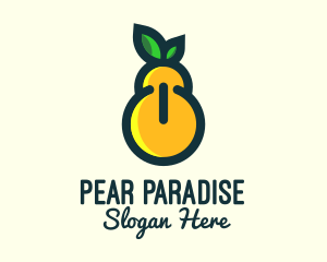 Pear - Pear Fruit Power Button logo design