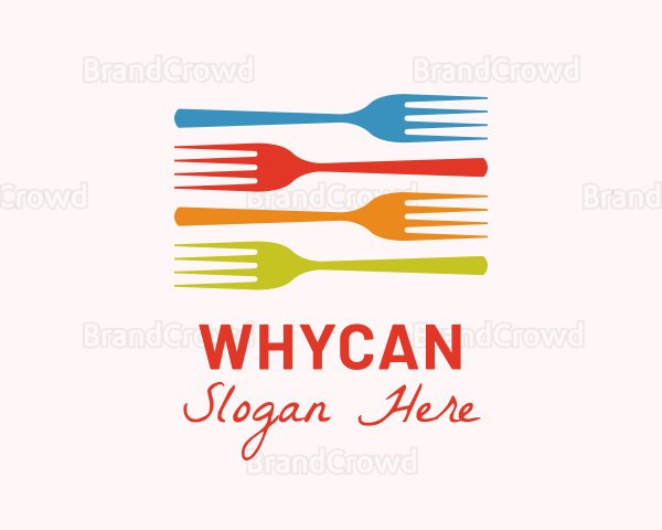 Colorful Fork Kitchenware Logo