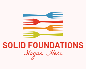 Colorful Fork Kitchenware Logo
