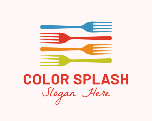 Colorful Fork Kitchenware logo design