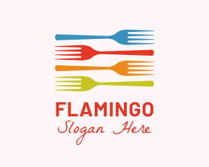 Food Delivery - Colorful Fork Kitchenware logo design