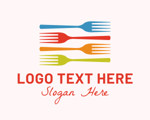 Colorful Fork Kitchenware Logo