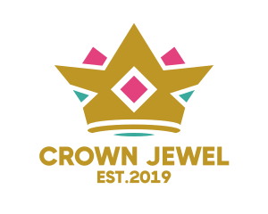 Crown - Colorful Diamond Crown logo design