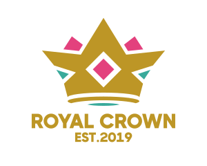 Crown - Colorful Diamond Crown logo design