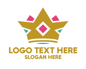 Colorful Diamond Crown Logo