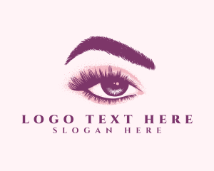 Girl - Cosmetic Eye Lashes Eyebrow logo design