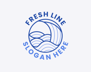 Ocean Wave Lines logo design