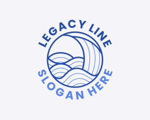 Ocean Wave Lines logo design