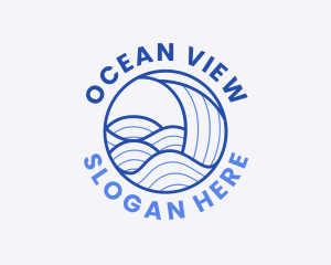 Ocean Wave Lines logo design