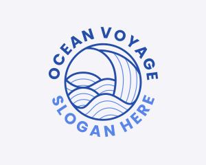 Ocean Wave Lines logo design