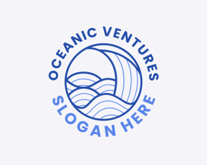 Ocean Wave Lines logo design