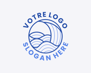 Sushi - Ocean Wave Lines logo design