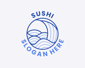 Ocean Wave Lines logo design