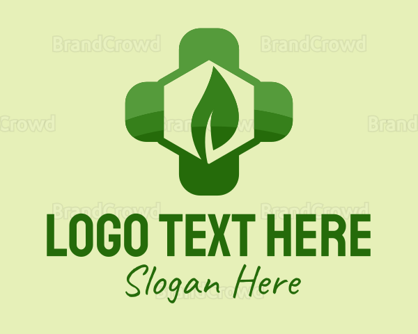 Green Leaf Cross Logo
