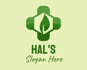 Healthy Diet - Green Leaf Cross logo design