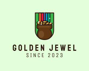 Treasure - Rainbow Gold Pot logo design