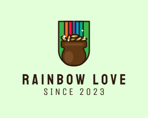 Rainbow Gold Pot logo design