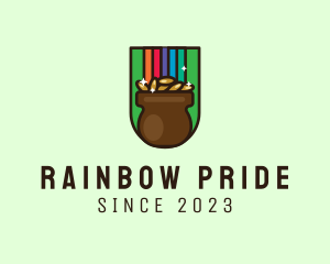 Rainbow Gold Pot logo design