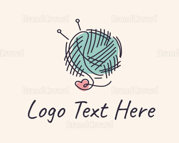 Heart Knitting Thread Logo