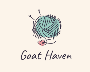 Heart Knitting Thread logo design