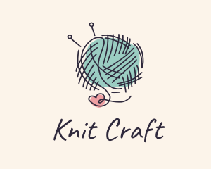 Heart Knitting Thread logo design