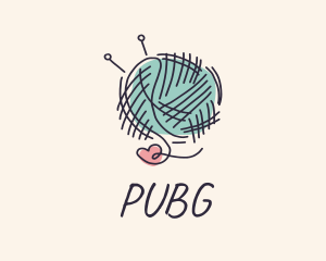 Heart Knitting Thread logo design