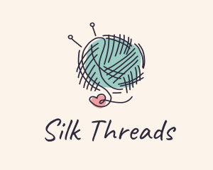 Heart Knitting Thread logo design