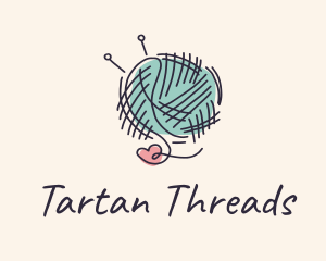 Heart Knitting Thread logo design