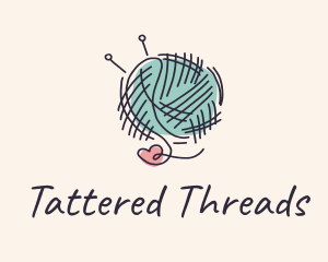 Heart Knitting Thread logo design