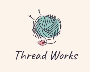 Thread - Heart Knitting Thread logo design